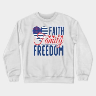 Patriotic Shirts for Men & Women American Flag Shirt Faith Family Freedom Graphic Tee USA Star Stripes Crewneck Sweatshirt